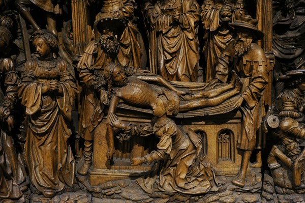 Socle of an altarpiece. Passion of Christ.