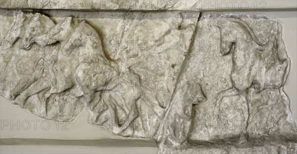 Honorary decree for Arybbas, king Molossoi of Epirus. Relief: Horse races.