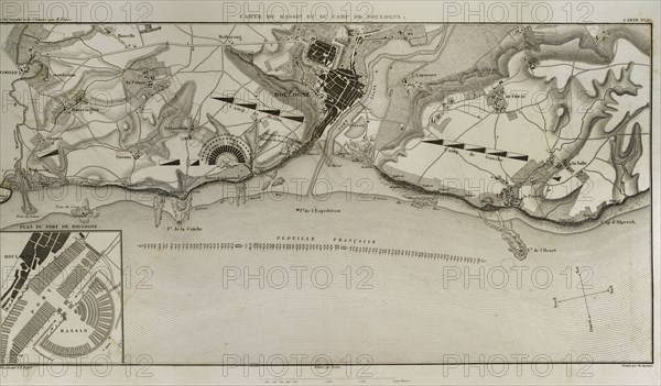 Napoleonic map of Boulogne-sur-Mer.