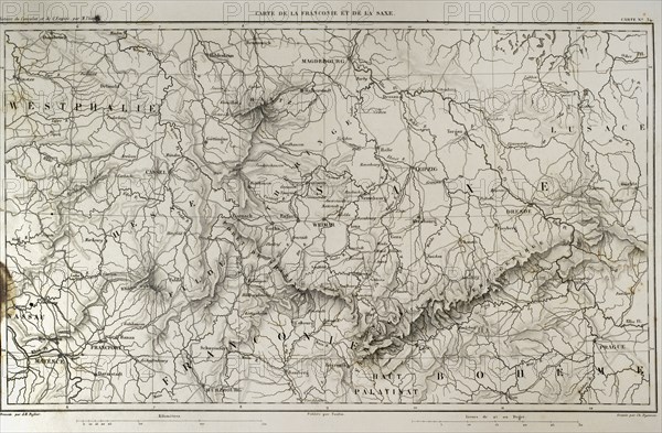 Napoleonic map of Franconia and Saxony.