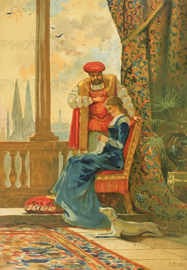 The King of England Henry VIII with his second wife, Anne Boleyn.