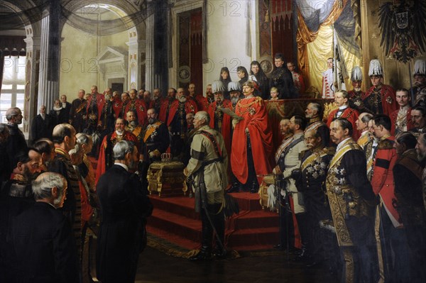 The Opening of the German Reichstag in the White Hall of the Berlin Schloss by Kaiser Wilhelm II.