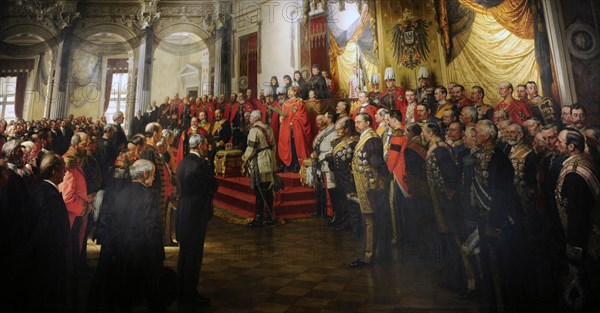The Opening of the German Reichstag in the White Hall of the Berlin Schloss by Kaiser Wilhelm II.