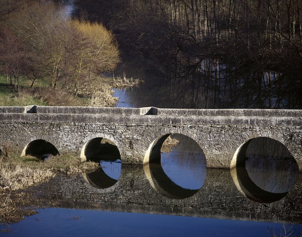 The Trespuentes Bridge over Zadorra River.