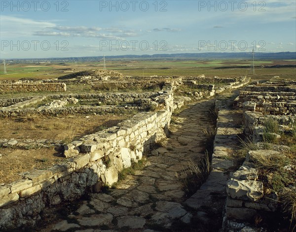 Iberian-Roman settlement of Cabezo de Alcala. Ruins.
