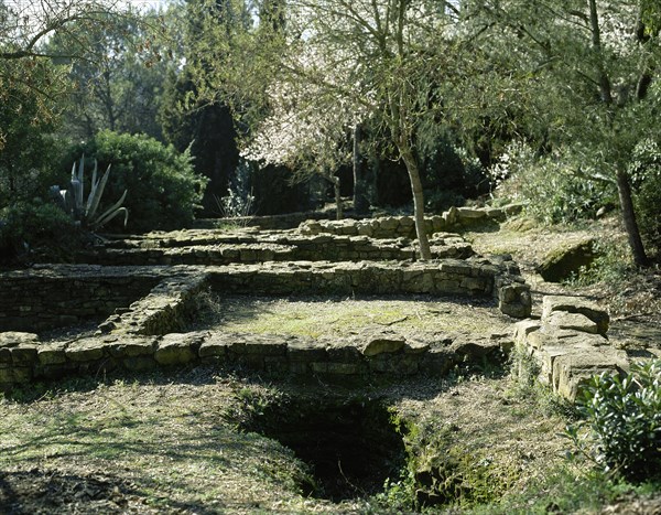 Acropolis. Ruins of a temple.