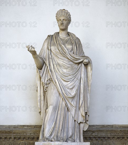 Sculpture of a Vestal Virgin at the Loggia dei Lanzi.