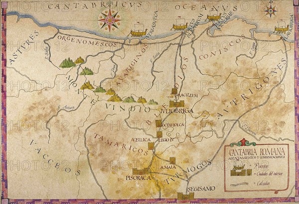 Map of Cantabria.