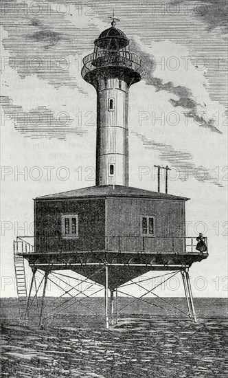 Lighthouse at 'Punta de la Banya'. Mouth of the Ebro river.