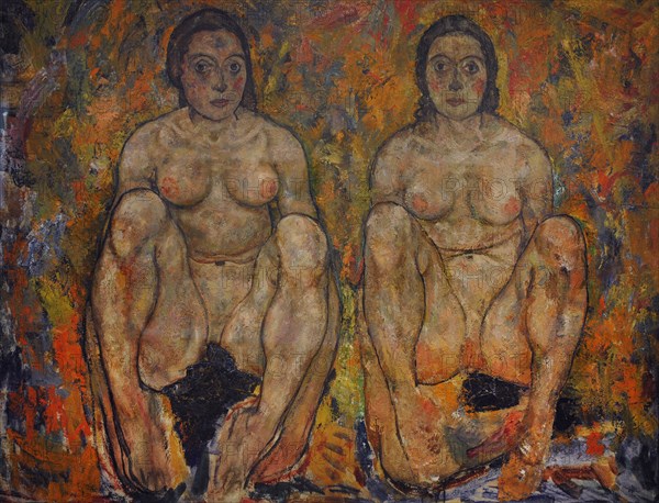 Two Crouching Women.