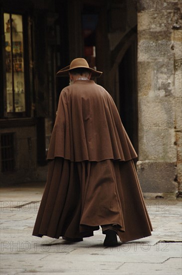 Man in traditional pilgrim clothing.