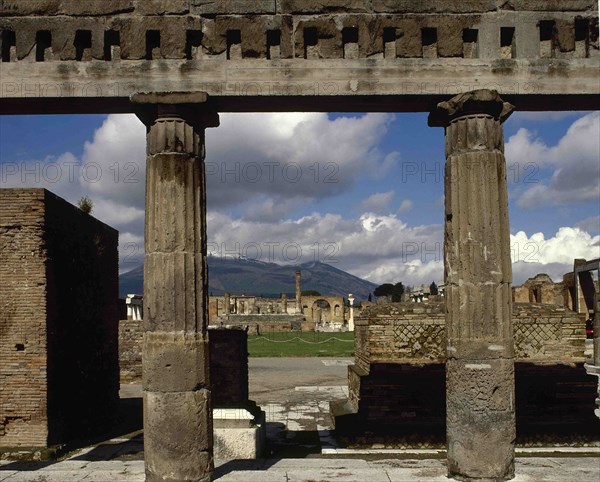 Doric columns of the Temple of Jupiter at the Forum.