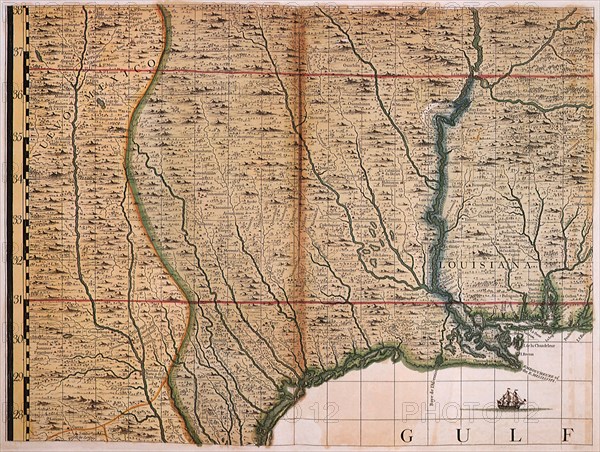 Louisiana and Gulf, 1733