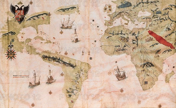 World Map with Red Sea 1526