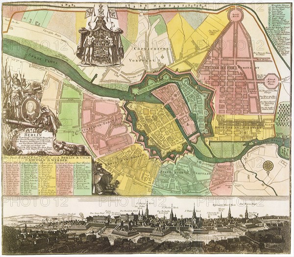 Map of Berlin City. 1740