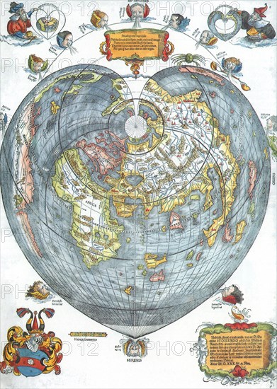 Heart-Shaped World Map 1530