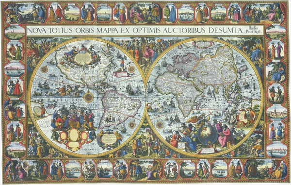 Double Hemisphere Map with Border  1611