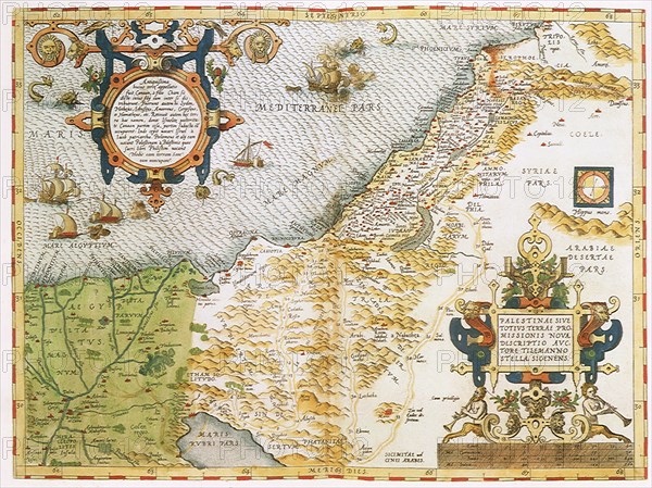 Map of the Judaica Holy Land 1575