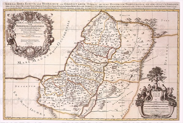 Map of Israel's Twelve Tribes 1696