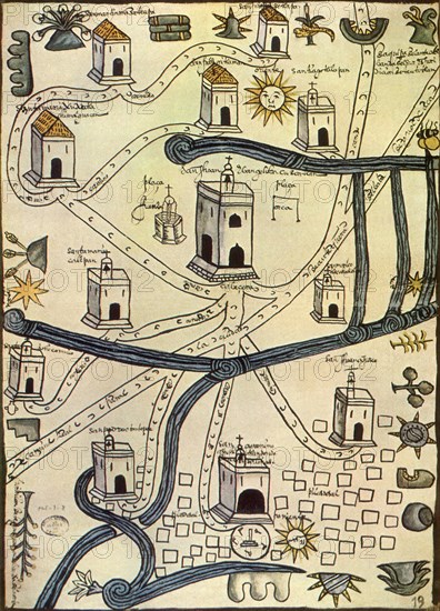 Map with Streams, Churches 1577