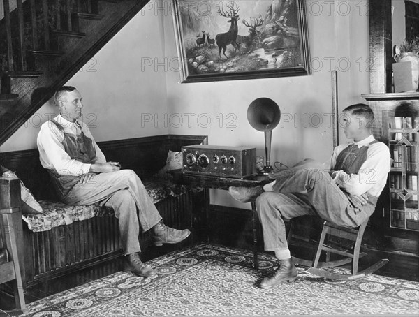 Kansas Men Listen to Radio