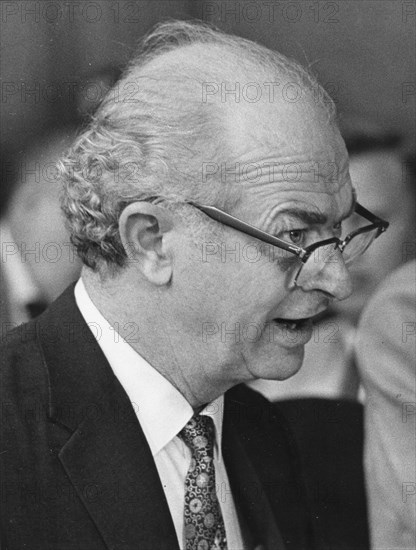 Nobel Prize Winning chemist, Dr. Linus C. Pauling, as he appeared before the Senate Internal Security Subcommittee on Nuclear Test Ban Propaganda. Pauling, a leading critic of nuclear tests, testified in open session on Jume 21, 1960. Washington, DC.