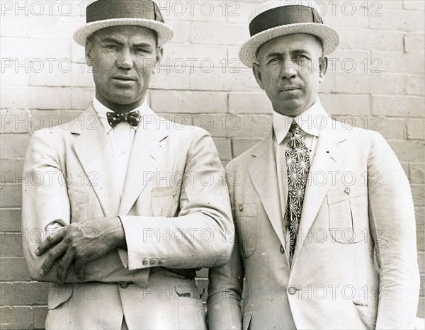 circa 1923, New York, NY - Heavyweight boxing Champion Jack Dempsey (left) and his manager Jack Kearns.