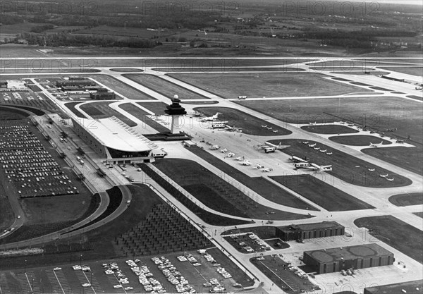 Aerial View of Dulles International Airport-1987