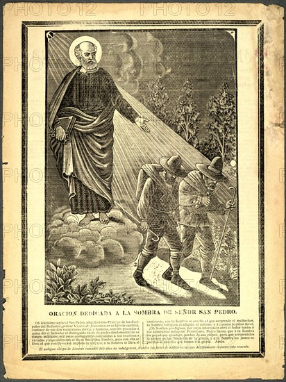 Oración dedicada a la sombra de Señor San Pedro circa 1909.