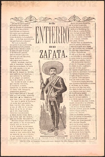 El entierro de Zapata circa 1914.