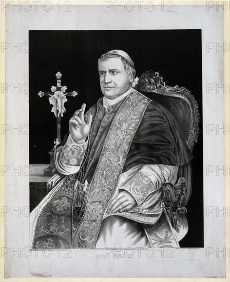 Pope Pius IX print circa 1872.