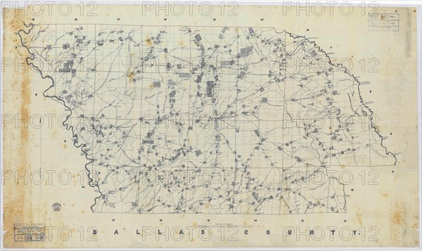 Map of Dallas County, Arkansas Civil War era.