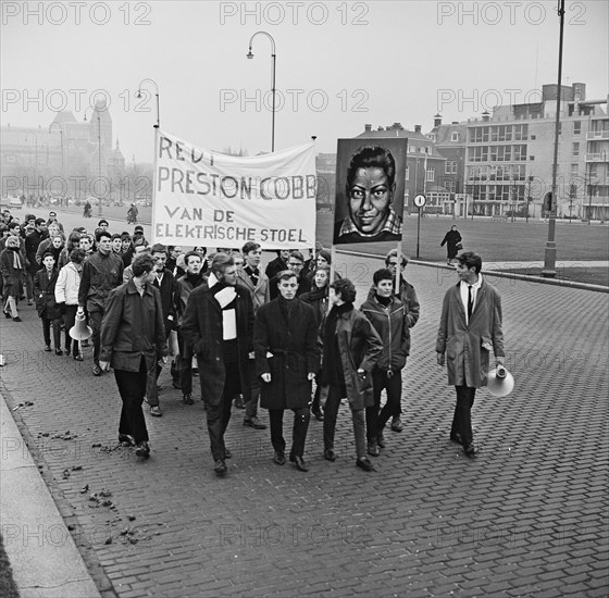 Netherlands protest against the death sentence for Preston Cobb in the USA circa 1960s .