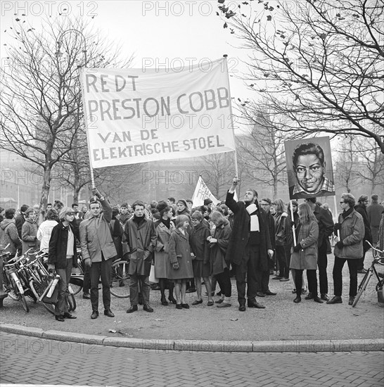 Netherlands protest against the death sentence for Preston Cobb in the USA circa 1960s .