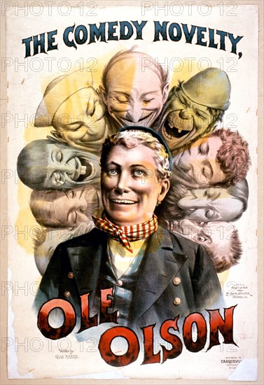The comedy novelty, Ole Olson poster circa 1890.