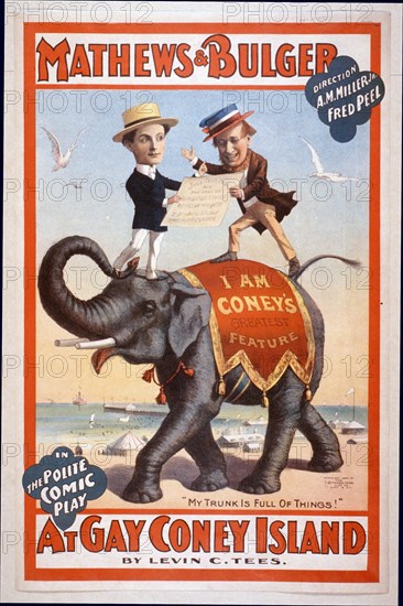 Mathews & Bulger in the polite comic play, At gay Coney Island by Levin C. Tees. circa 1896.