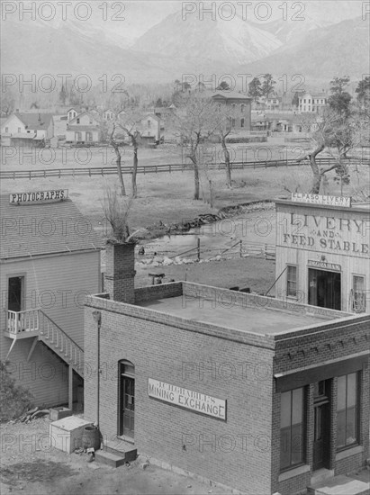 Building in a small Colorado town near the mountains 1888.