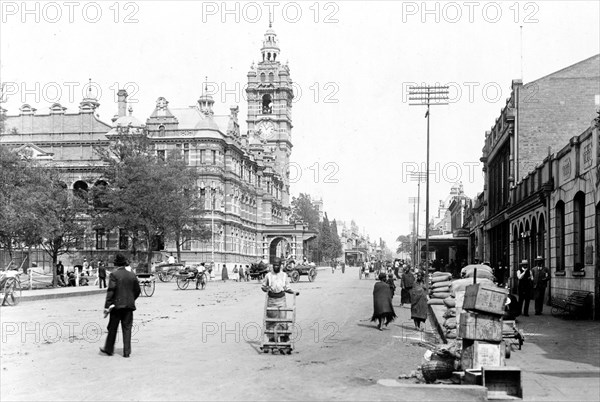 Church St. and town hall--Maritzburg, South Africa 1900-1930.