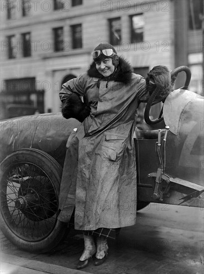 Miss Elinor Blevins, movie star, aviatrix, auto racer circa 1915.