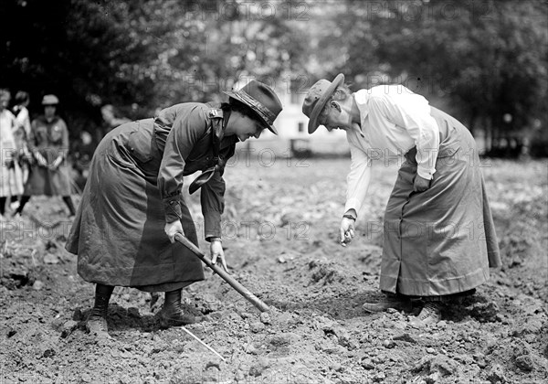 Girl Scouts gardening circa 1917.