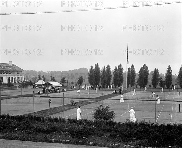 1917 Photo of Columbia Country Club - Columbia Country Club Tennis Courts.