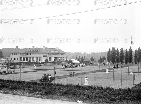 1917 Photo of Columbia Country Club - Columbia Country Club Tennis Courts.