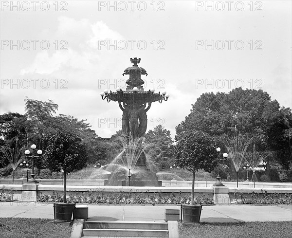 Washington D.C. Botanical Gardens - Bartholdi Fountain circa 1917-1918.