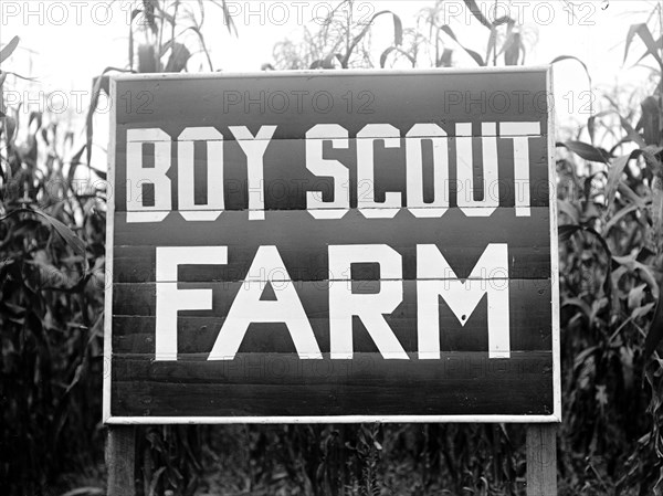 Boy Scout Farm sign circa 1917.