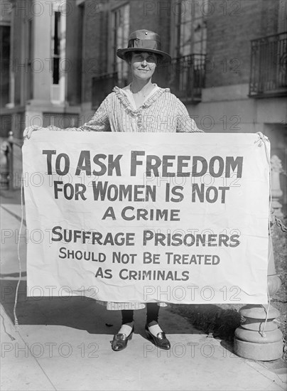 Woman Suffrage Banners - Woman Suffrage Movement - Woman suffrage picketers circa 1917.