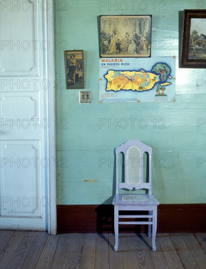 Malaria poster in small hotel, Puerto Rico ... San Juan December 1941.