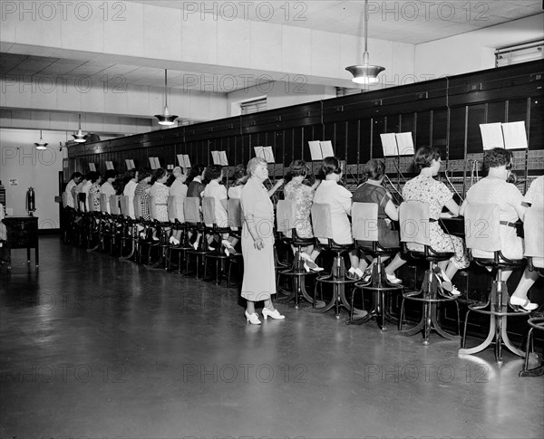 U.S. Capitol switchboard operators circa 1937 .
