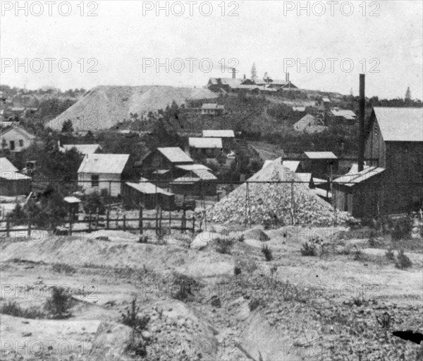 California History - Rocky Bar Quartz Mill, Grass Valley, Nevada County  circa 1866.