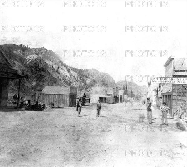 California History - Main Street, Silver Mountain, Alpine County circa 1866.