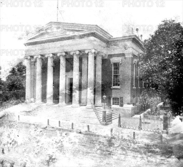 California History - The State Capitol at Sacramento City circa 1866.